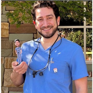 custom male doctor bobblehead in blue scrubs ,Christmas gifts For Doctors, Surgeon, Dentist,doctor graduation gift