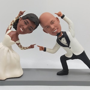 Custom Wedding Cake Toppers, Personalized Cake Toppers For Weddings, Custom Wedding Bobbleheads For Couple, Anniversary Couple Bobblehead