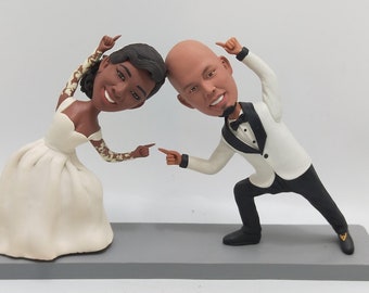 Benutzerdefinierte Hochzeitstorte, personalisierte Kuchendekoration für Hochzeiten, benutzerdefinierte Hochzeitstorte für Paare, Jubiläumspaar Bobbleheads