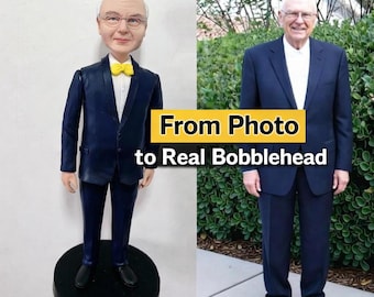 Custom Dad Bobblehead from Photo, Personalized Father Figurine, Handmade Gift for Dad, Fathers Day Gift