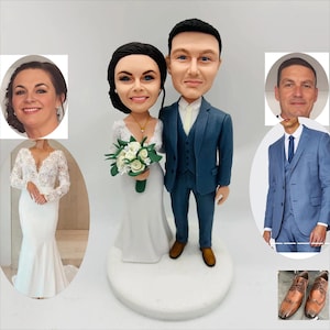 Romantic Wedding Bobblehead Set,Custom Bride & Groom Figurines,  Wedding Anniversary Gift, Personalized Wedding Decor,christmas  gift