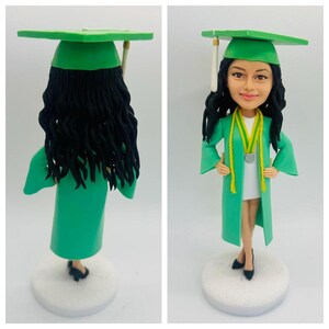 Custom Graduation Bobblehead Doll, Personalized 2025 Grad Figure with Cap & Gown