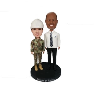 custom couple bobbleheads fro army solider and business man ,Anniversary Gifts for couple/parents,wedding gifts,bobblehead gifts