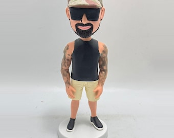 Custom bobblehead dolls, custom dolls with caps, custom funny bobblehead dolls, custom bobblehead dolls with sunglasses，christmas gift