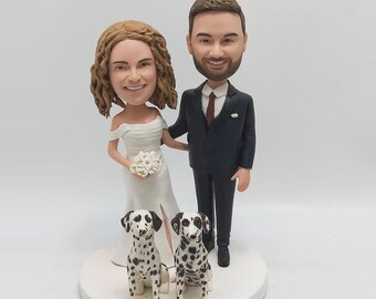 Personalisierte Hochzeitspaar Bobbleheads mit Haustieren, kundenspezifische Hochzeitstortenfiguren, Geburtstagsgeschenke, Geburtstagsgeschenke, Geburtstagsgeschenke, Geburtstagsgeschenke,