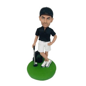Handmade Polymer Clay Golf Bobblehead,Custom Golf Lover Gift,Unique Sports Figure Collectible,Funny Golf-Themed Bobblehead