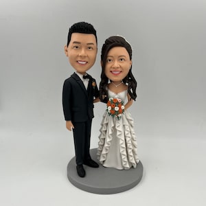 Custom Bobblehead Wedding Cake Topper, Personalized Wedding Cake Bobbleheads, Custom Figurine Wedding Cake Topper, Custom Wedding Bobblehead