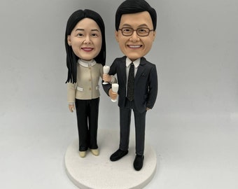 Jubiläumsgeschenke für Paare / Eltern, benutzerdefinierte Bobbleheads, Bobbleheads-Paar, Bobbleheads-Aktionsfiguren, Hochzeitstorte Topper, benutzerdefinierte Figur