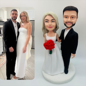 Custom Wedding Couple Bobblehead,Lifelike Miniatures of Your special day,wedding cake topper ,Anniversary Gift，christmas gift