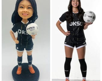 DKSC Soccer Player Bobblehead, Custom Soccer Figurine, Handcrafted to Capture Your Team’s Star Player’s Spirit  and Gear
