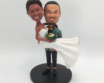 Benutzerdefinierte Bobblehead,Bobblehead Paar,Jahrestag Geschenke für Paar / Eltern,Hochzeits-Tortenfigur,Hochzeitsgeschenke