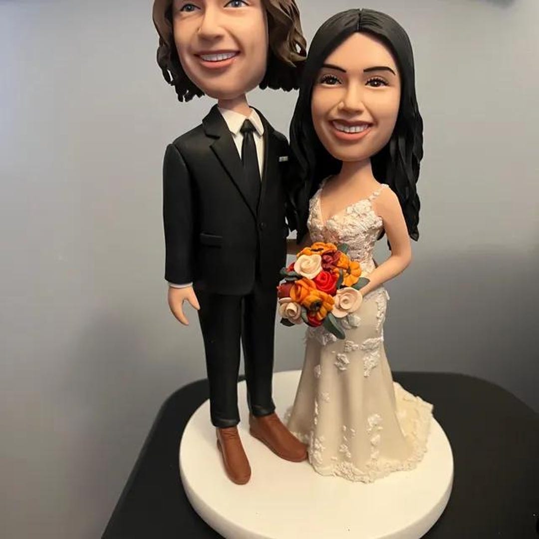 Custom Bobblehead Wedding Cake Topper, Personalized Bride & Groom ...