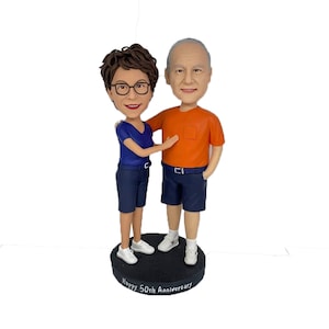 Custom Couple Bobbleheads, 50th Anniversary Gifts For Parents, Custom Wedding Gifts For Couple, Personalized Couples Unique Gifts
