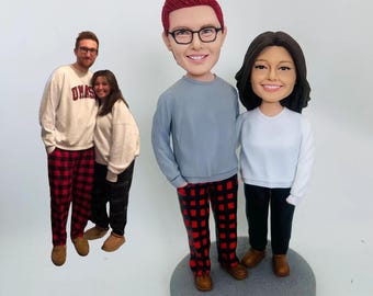 Custom Bobblehead Set, Lifelike Couple Figurines with Matching Outfits & Personalized Details,chiristmas gift
