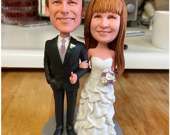 Benutzerdefinierte Bobbleheads, Bobbleheads Paar, Bobbleheads Action-Figuren, Jubiläumsgeschenke für Paare / Eltern, Hochzeitstorte Topper, benutzerdefinierte Figur
