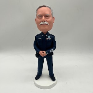 Custom Bobbleheads Policeman for father, Personalized Police Officer Bobblehead, Custom  policeman bobbleheads in English policeman uniform
