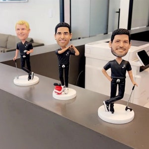 custom dentist bobblehead playing golf swinging the club, gifts for dentist,christmas presents,doctor gifts,listing price is for one person
