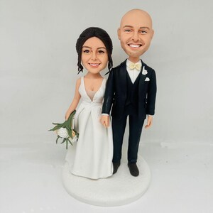 Benutzerdefinierte Braut und Bräutigam Bobblehead, personalisierte Hochzeitstorte Paar Geschenk, personalisierte Hochzeitstorte Topper