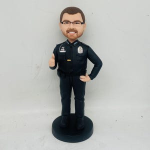 Custom Bobbleheads Policeman for father, Personalized Police Officer Bobblehead, Custom  policeman bobbleheads in  a police uniform