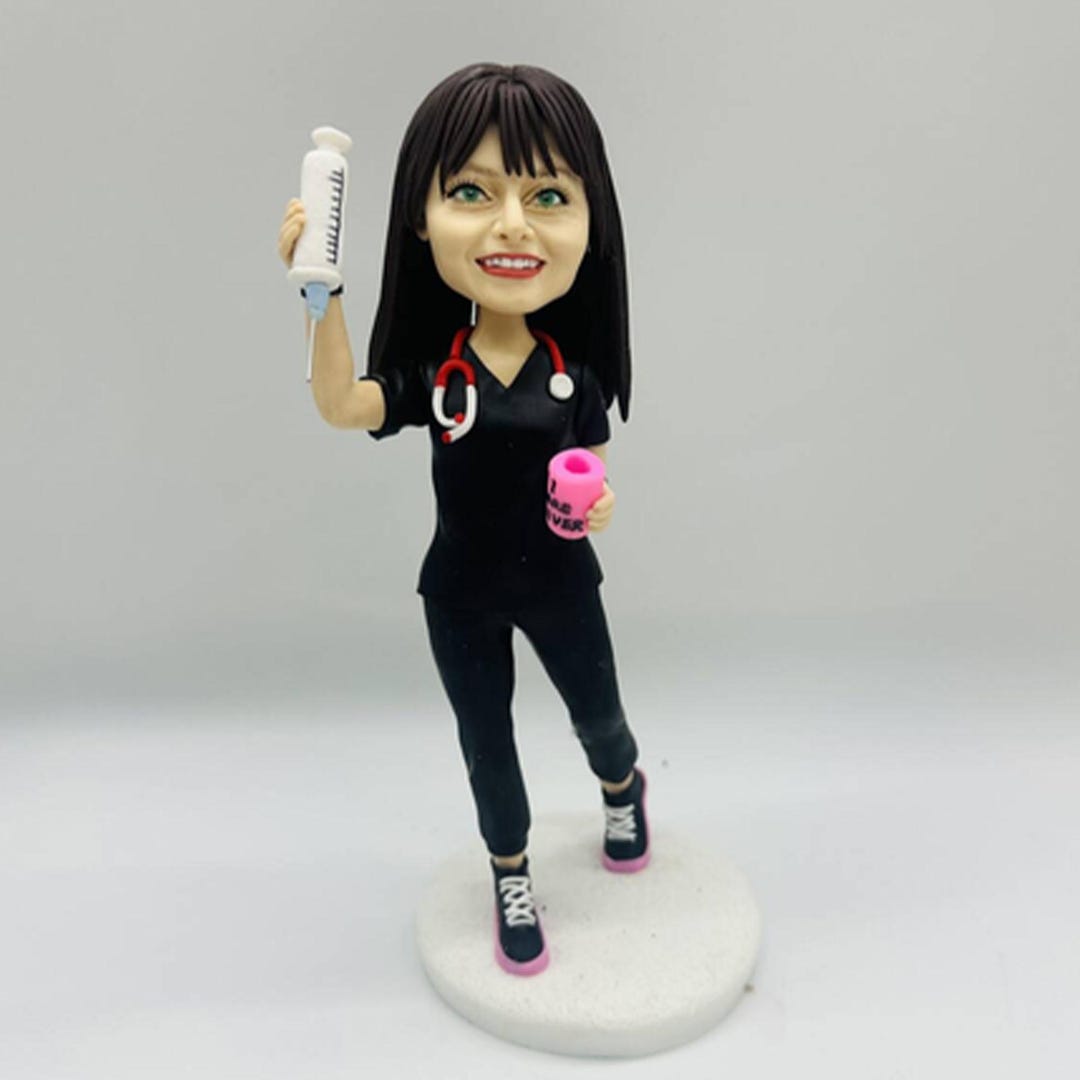 Male Doctor Syringe Bobblehead - Medical Gift main image 0