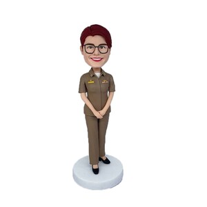 Custom female military bobble head,bobbehead gifts for her in military uniform,solidier bobbleheads,army bobbleheads