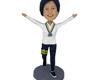 Custom Bobblehead for Female Runner, Female Marathon Runner Custom Bobblehead, Sports Custom Bobblehead,gifts for her