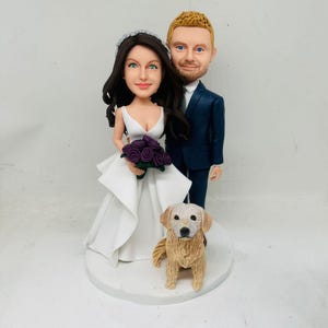 Custom Groom and Bride Bobbleheads, Fully Custom Wedding Couple Figurines Personalized Wedding Cake Toppers Figurines, Custom Wedding Statue