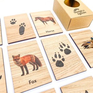 Montessori Learning Tiles - Empreintes de pas des animaux communs