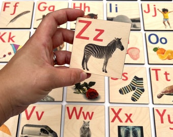 Wooden Alphabet Tiles Early Phonics Classroom Premium Home Education Preschool school learning kids childrens
