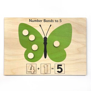 EYFS Number Bonds Classroom Wooden Tool Board Counting Early Years Learning Counters Laser Cut image 4