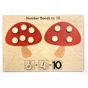 EYFS Number Bonds Classroom Wooden Tool Board Counting Early Years Learning Counters Laser Cut image 5