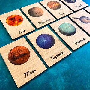 Montessori Wooden Display Board & Learning Tiles Set - Solar System ...