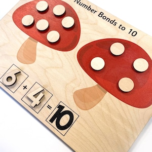 EYFS Number Bonds Classroom Wooden Tool Board Counting Early Years Learning Counters Laser Cut image 3