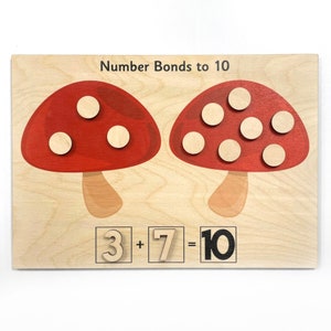 EYFS Number Bonds Classroom Wooden Tool Board Counting Early Years Learning Counters Laser Cut image 7