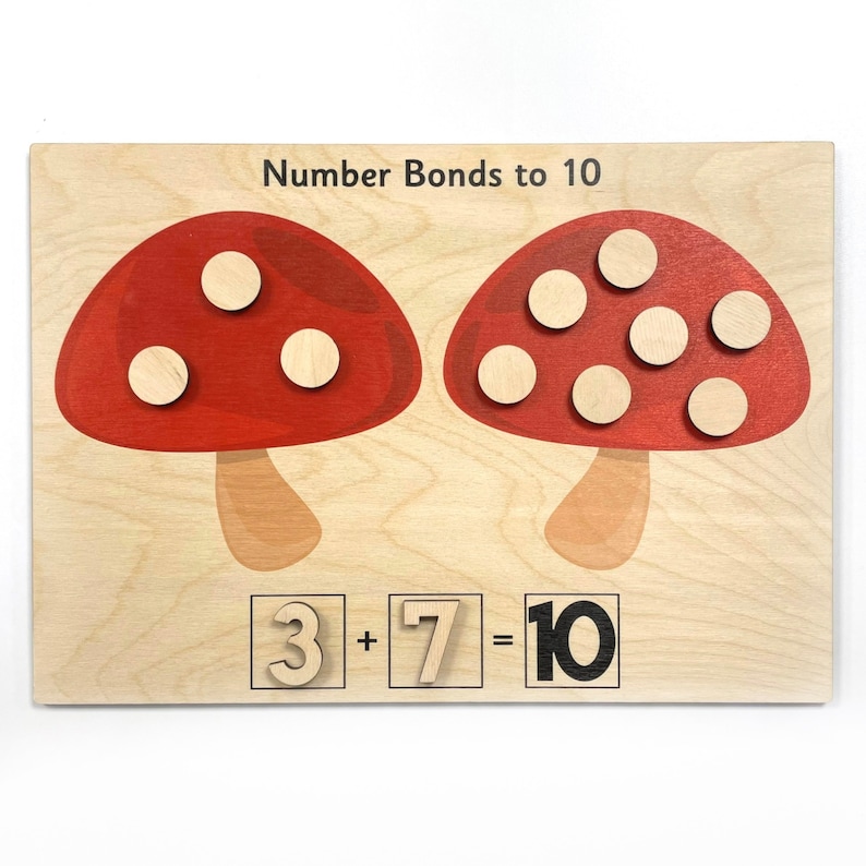 EYFS Number Bonds Classroom Wooden Tool Board Counting Early Years Learning Counters Laser Cut image 7