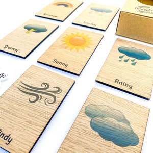 Montessori Madera Azulejos Del Tiempo 7 Juego de Cartas (Como tarjetas de 3 partes) Flashcards de Emparejamiento de Niños