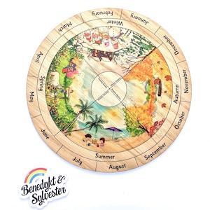Montessori Lernfliesen - Saisons des Jahres Kalender