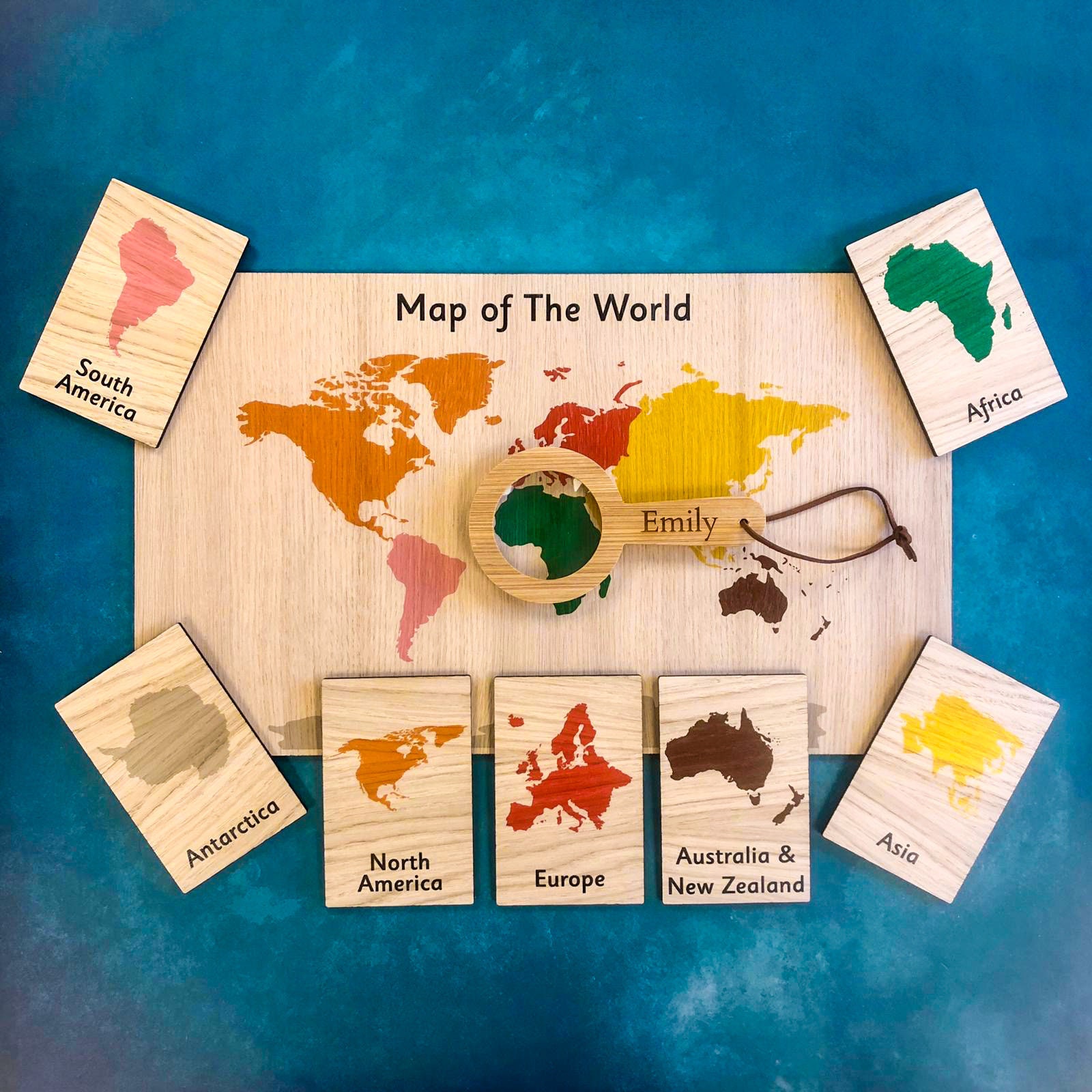 Montessori Wooden Display Board & Learning Tiles Set Map of the World ...