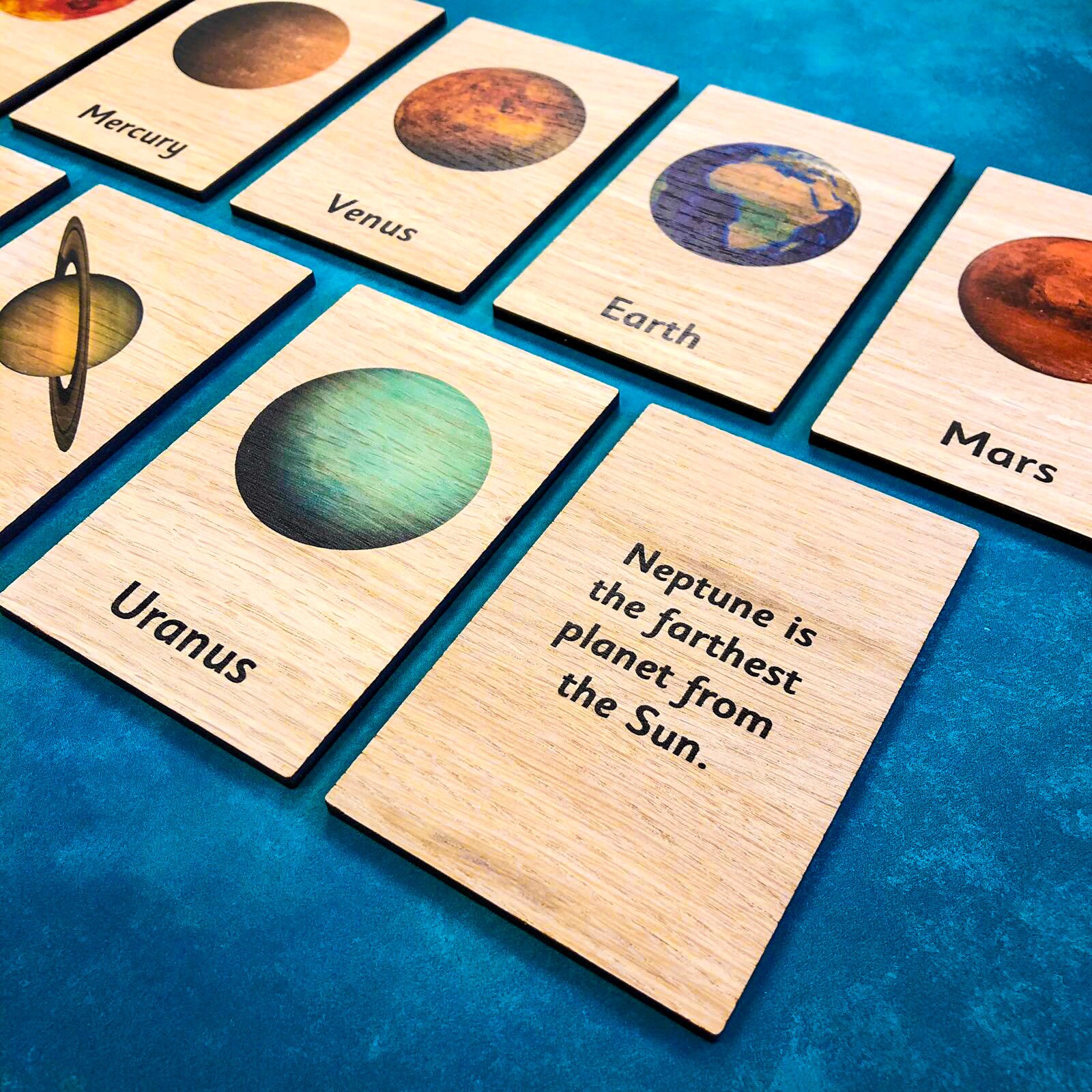 Montessori Wooden Display Board & Learning Tiles Set Solar - Etsy