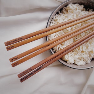 Chopsticks set engrave your own text personalize storage bag anniversary chopstick name graduation gift wooden gift sushi noodle image 6