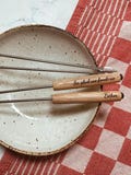 Personalize fondue fork - engrave with your own text or name - gift for cheese lover - personal gift - Fondue forks
