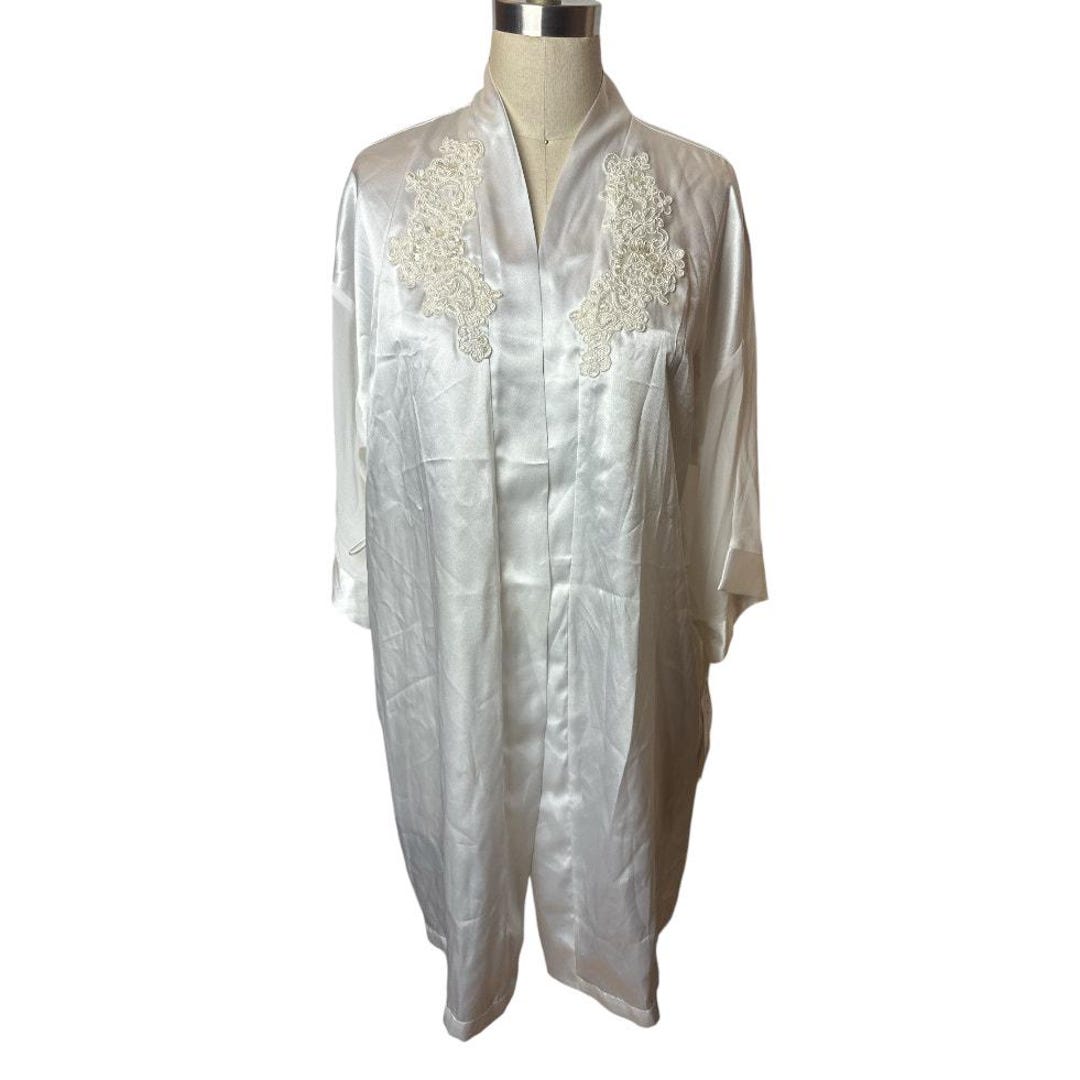 Vintage Dentelle White Beaded Lace Kimono Robe Women's Size S NWT - Etsy