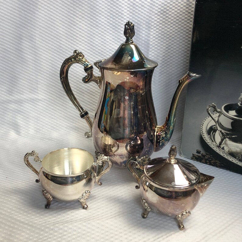 Vintage Leonard 3 PC SilverPlated Coffee Tea Set No Tray Etsy