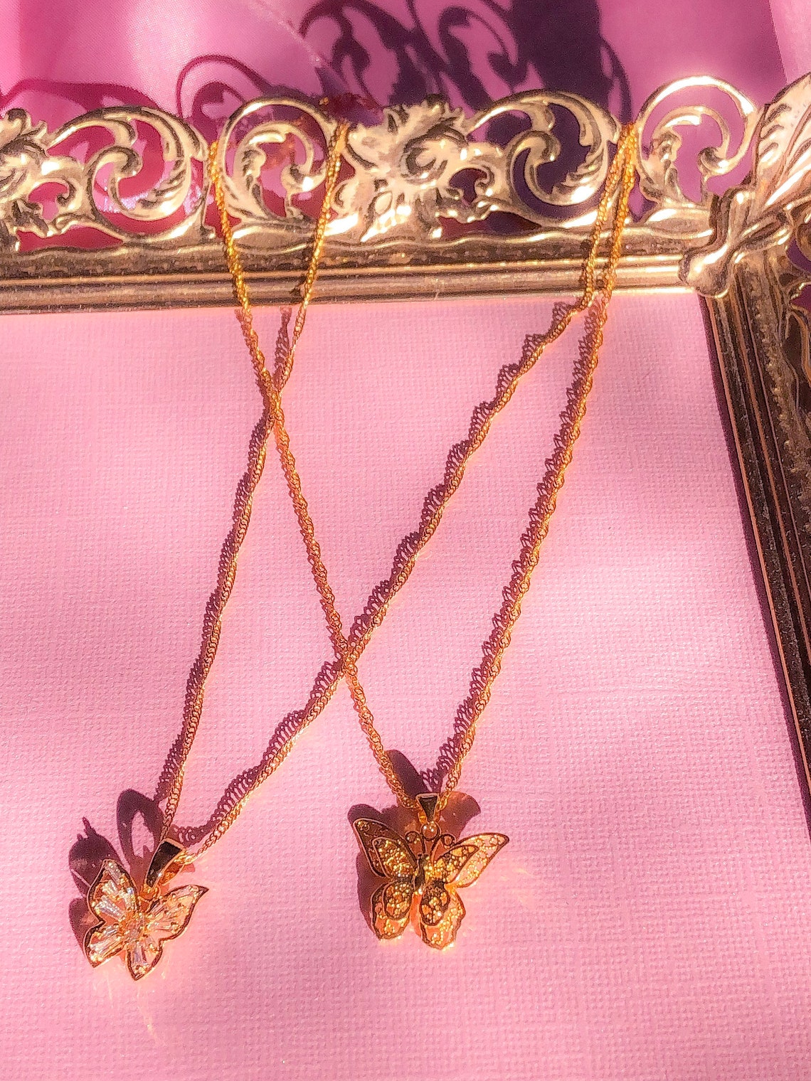 Enchanted Butterfly Necklace 18k Gold filled butterfly | Etsy