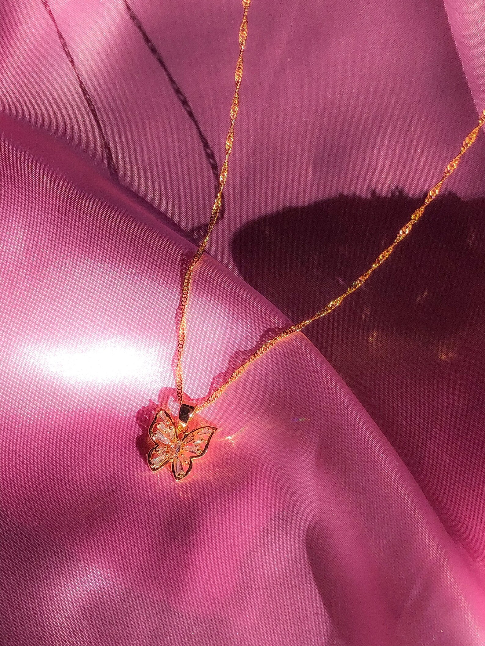 Enchanted Butterfly Necklace 18k Gold filled butterfly | Etsy