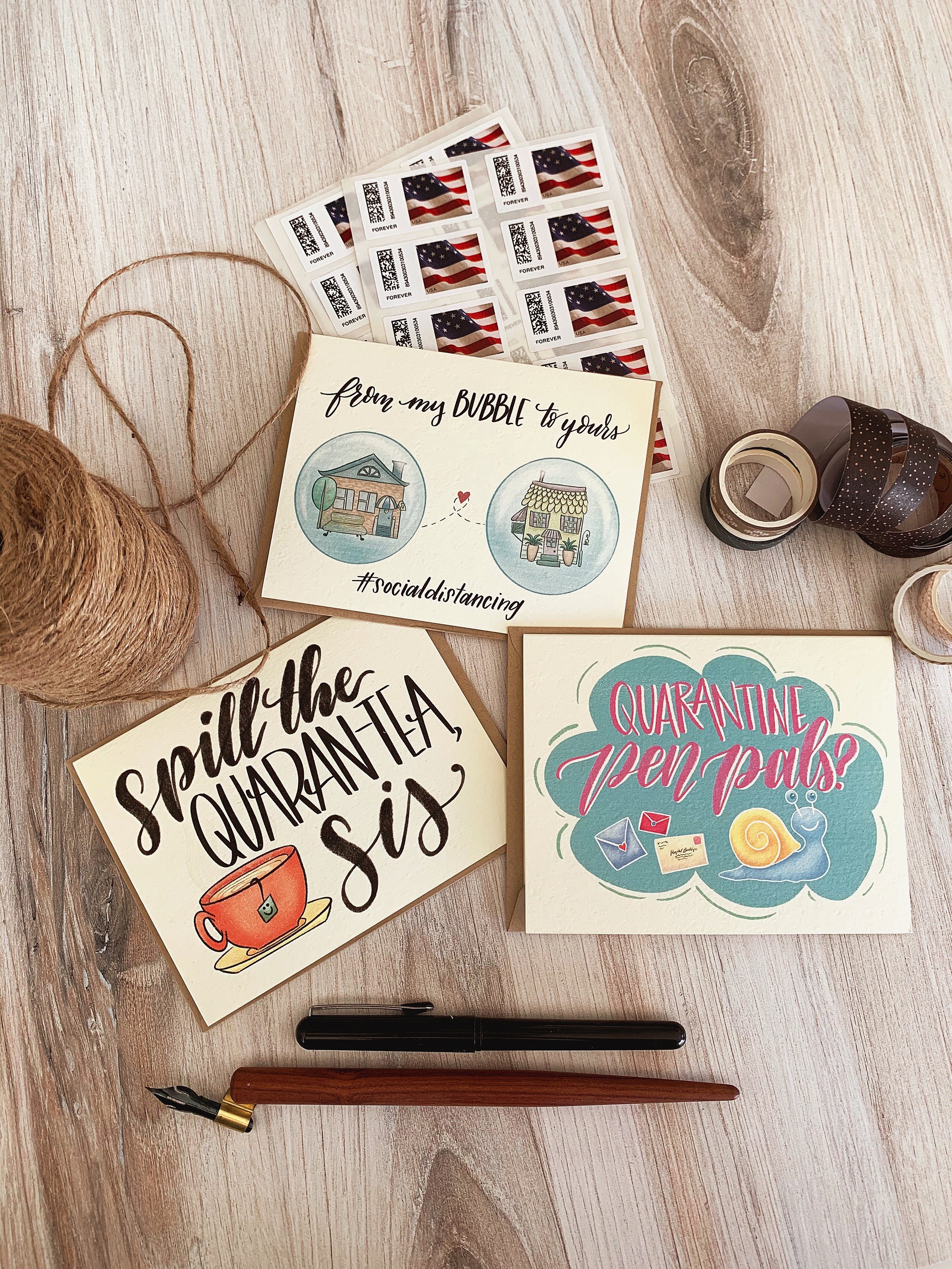 Quarantine Greeting Cards, Keep in touch, thinking of you cards