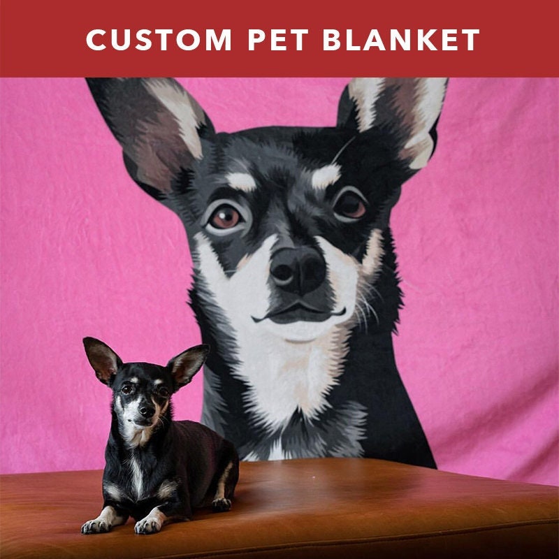 Personalized Pet Portrait Blanket Dog Custom Blanket Custom Etsy 日本