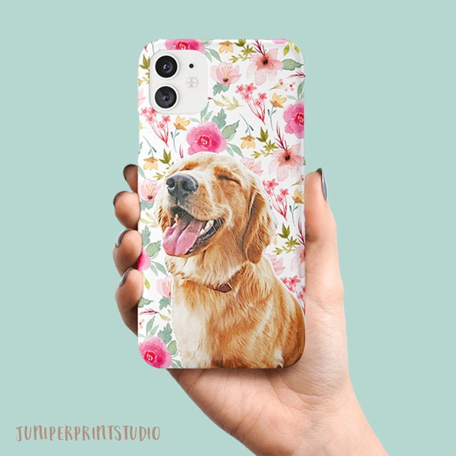 Personalized Pet Phone Case in Floral Pattern Personalised Etsy