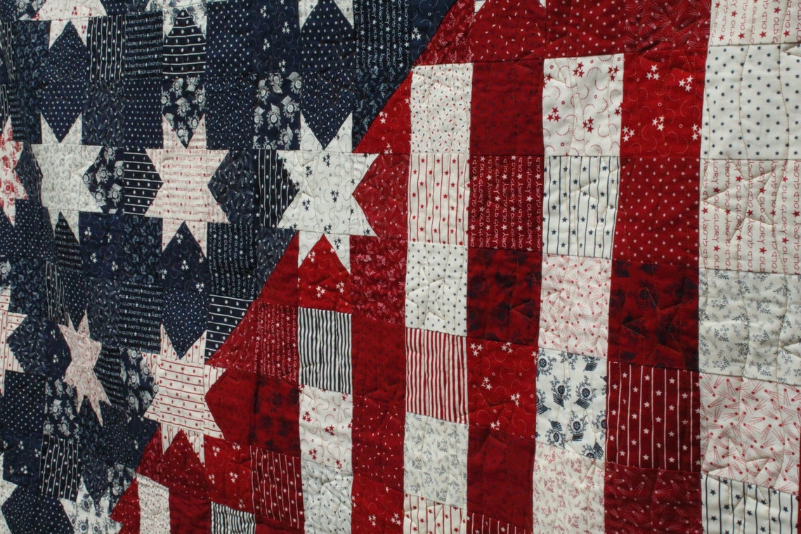 PREORDER Finished Quilt Our Flag Stands for Freedom Etsy