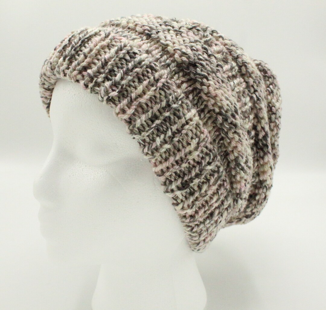 Adult Slouchy Hat Eddington Ridge Blush Pink & Gray Etsy